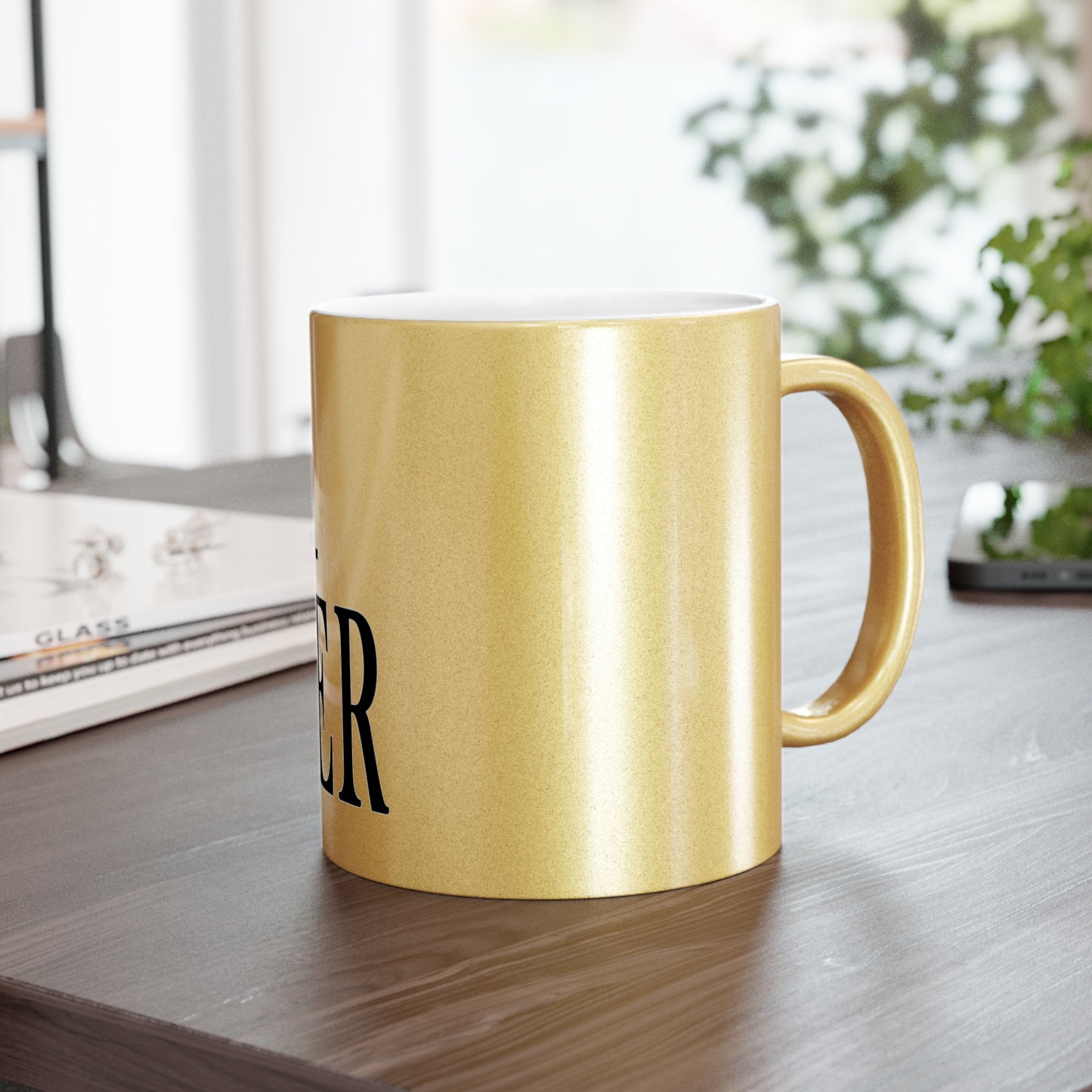 Dr. Flowers' I AM A PROBLEM-SOLVER Metallic Gold Mug